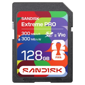 Card SD SanDisk FIFA World Cup 2026, 128 GB, viteza 300 MBs