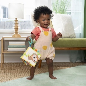 Carte de Stoff pentru Bebei Bright Starts Safari Buddies, Plus, Unisex, cu Sunete - Img 2