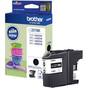Cartus de cerneala Brother LC-221BK, negru, 260 pagini
