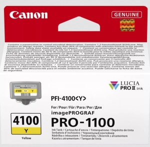 Cartus de cerneala Canon PFI-4100Y - Galben, compatibil cu PRO-1100, performanta ridicata