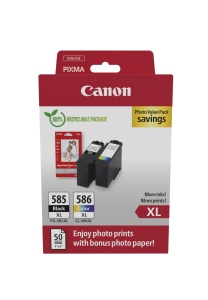 Cartus de cerneala Canon PG-585XL CL-586XL, 2 bucati, negru si colorat, 300 pagini