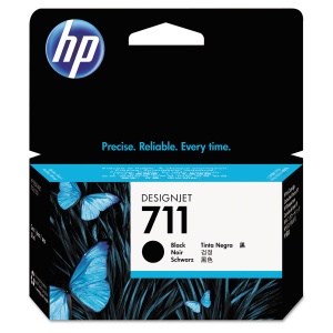 Cartus de cerneala original HP 711 negru de 38 ml (CZ129A) cu cerneala HP originala, pentru imprimantele de format mare DesignJet T120, T125, T130, T520, T525, T530 si capul de imprimare HP 711 DesignJet