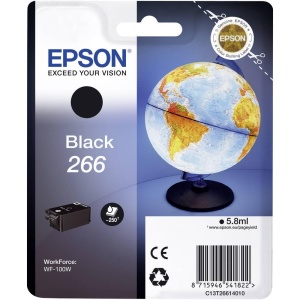 Cartus Epson Original 266, Tinta Pigmentata, Negru, Compatibil WF-100W si WF-110W