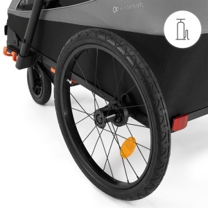 Carucior 2-in-1 Kinderkraft NAVA pentru 2 copii, roti umflate, gri - Img 8