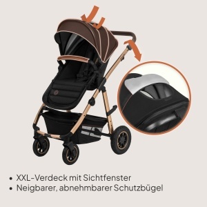 Carucior 2 in 1 LIONELO Amber cu husa si accesorii, pentru nou-nascuti si copii pana la 22 kg - Img 4