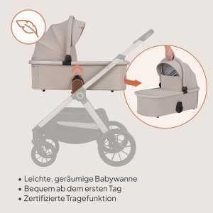 Carucior 2 in 1 Lionelo Layla cu Babywanne si Sportsitz, 0-4 ani, pana la 22 kg - Img 3