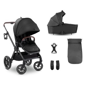 Carucior 2in1 Hauck Comfort N Care Set Black Genti Guma Pliere Compacta