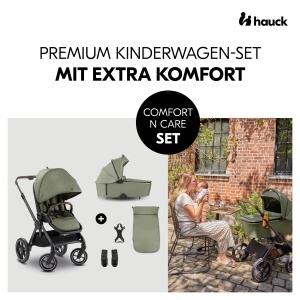 Carucior 2in1 hauck Comfort N Care SET Olive, cu gume all-terrain, pentru copii pana la 22 kg - Img 3