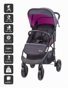 Carucior 3 in 1 BabyGo Styles - Sport, Landou si Scaun Auto - Rosa - Img 2