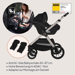 Carucior 3 in 1 Lionelo Layla, cu scaun auto i-Size, pana la 22 kg, cu roti PU - Img 3