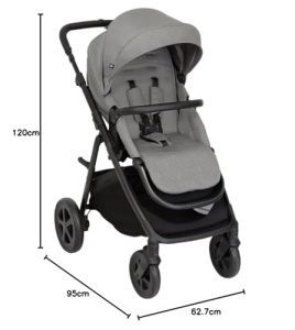 Carucior 3in1 Graco Near2Me DLX, cu Babywanne si Babyschale, gri, pana la 22 kg - Img 2