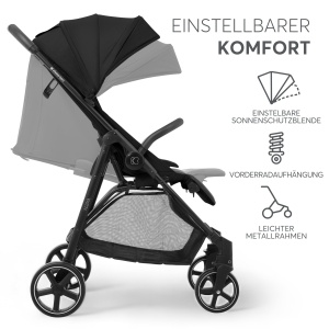 Carucior copii KikkaBoo Alexa usor compact negru pana la 22 kg - Img 3