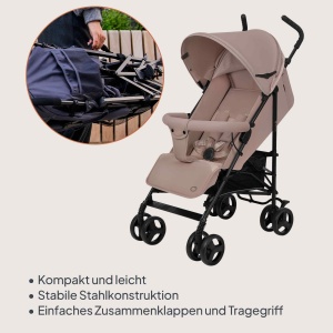 Carucior copii LIONELO Elia pliabil, 15 kg, cu maner si cos de depozitare - Img 2