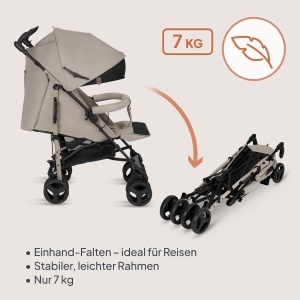 Carucior copii Lionelo Irma, ultrausor 7 kg, pozitie de culcat, pliabil - Img 6