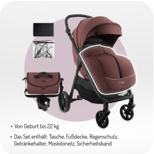 Carucior copii MoMi CLARA pliabil 22 kg 5 puncte siguranta accesorii incluse - Img 4