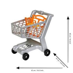 Carucior de cumparaturi Theo Klein cu loc pentru papusi, 42 cm - Img 3