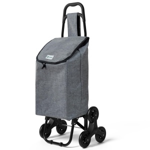 Carucior de cumparaturi VOUNOT cu 6 roti, capacitate 32L, gri