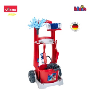 Carucior de curatenie Theo Klein 6741 Vileda cu mop, galeata si accesorii, 29x24x60 cm - Img 5