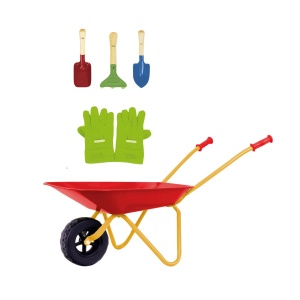 Carucior de gradina Theo Klein 7669, metal, 10 kg, cu unelte incluse - Img 3