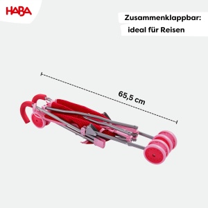 Carucior de jucarie HABA Puppenbuggy Jule pliabil manere captusite pentru papusi si jucarii de pana la 45 cm - Img 3