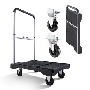 Carucior de transport VEVOR PZS200P, 150kg, pliabil, cu roti manevrabile
