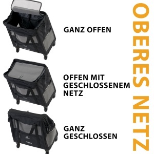 Carucior Ferplast Dog Crate Voyager Cutie de transport pisici Geanta pentru caini maner extensibil curele reglabile deschidere larga roti detasabile m - Img 4