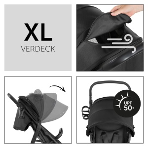 Carucior hauck Rapid 4D, Negru - cu functie de culcare, UV 50, pliabil - Img 6