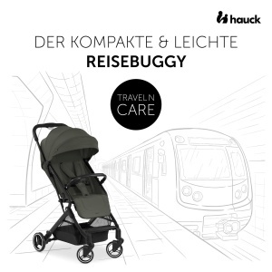 Carucior Hauck Travel N Care Dark Olive compact si usor cu functie de inclinare si protectie solara UPF 50 - Img 2