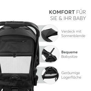 Carucior KikkaBoo CIELA Negru Pliere Automata Usor si Compact - Img 8