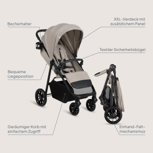 Carucior Lionelo Emerald pentru copii, 6 luni - 4 ani, pliabil, 22 kg - Img 8