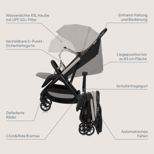 Carucior Lionelo Julie Air, 22 kg, 7.5 kg, pliabil, cu protectie UV - Img 9
