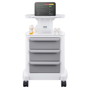 Carucior medical VEVOR FY-1T3C cu 3 sertare, capacitate 50 kg, alb - Img 9