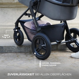 Carucior Multifunctional Kinderkraft MOOV2 AIR 4 in 1, Capacitate 22 kg, Culoare Gri - Img 6