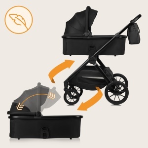 Carucior multifunctional Lionelo Layla 2 in 1 0-48 luni roti PU pivotante suspensie completa - Img 4