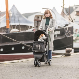 Carucior pentru caini TRIXIE 28958, 47 100 80 CM, negru, 4,6 kg - Img 2