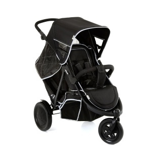 Carucior pentru copii hauck Freerider Black, pentru 2 copii, compact, cu functie de culcare