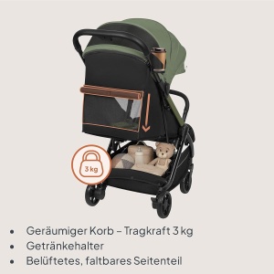 Carucior pentru copii Lionelo Julie Air, 7.5 kg, sistem de pliere automata, roti pivotante - Img 8