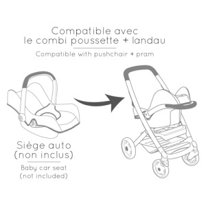 Carucior pentru papusi Smoby Maxi-Cosi 3-in-1, design original, pentru papusi de pana la 42 cm - Img 2