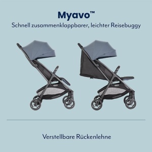 Carucior pliabil Graco Myavo, pentru bebelusi si copii mici, albastru, usor - Img 4