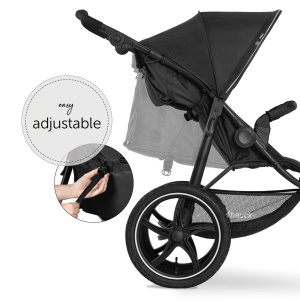 Carucior sport Hauck Runner 2, roti mari cu aer, UV50, pliere compacta, negru - Img 4