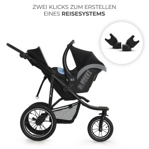Carucior sport Kinderkraft HELSI 2 Negru pana la 27 kg roti mari gonflabile functie de inclinare - Img 6