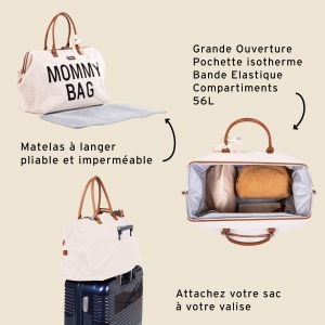 Casa pentru copii, Geanta pentru mami, Geanta pentru scutece, Maternitate, Geanta de calatorie, Capacitate mare, Covoras de schimb, Curea de umar reglabila, Impartit, Geanta izolata, Valiza Groat, Teddy Ecru - Img 4