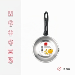 Caserola cu maner Ibili Clasica 12 cm din inox, argintieneagra - Img 3