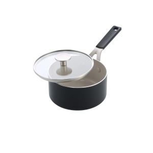 Caserola cu maner KitchenAid 16 cm1,58 L, Keramica Antiadherenta, Neagra