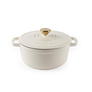 Caserola din fonta SALTER Chester, 24 cm, 3.4L, culoare crem