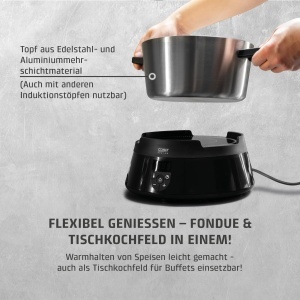 CASO Induktions-FonDue 1000W Fondue pentru 8 persoane Negru Timer 180 minute - Img 7
