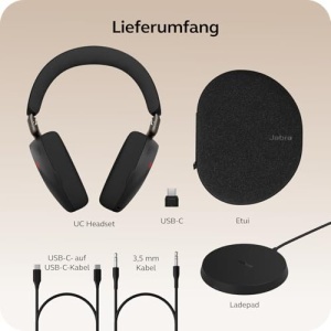 Casti audio Bluetooth Jabra Evolve3 85, cu microfon, ANC adaptiv, autonomie 25 ore, Negru - Img 10