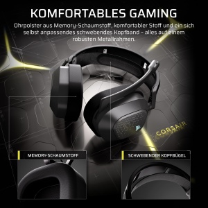 Casti audio Corsair HS80 v2 MAX Wireless Microfon de calitate, Dolby Atmos, 65 ore autonomie - Img 5