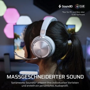 Casti audio Corsair Virtuoso MAX Wireless, 50mm, Bluetooth, Argintii - Img 5