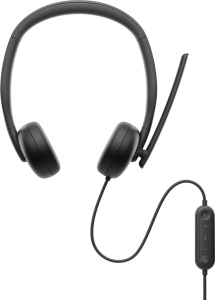 Casti audio DELL WH3024 cu microfon, USB Tip C, negru, reducere zgomot